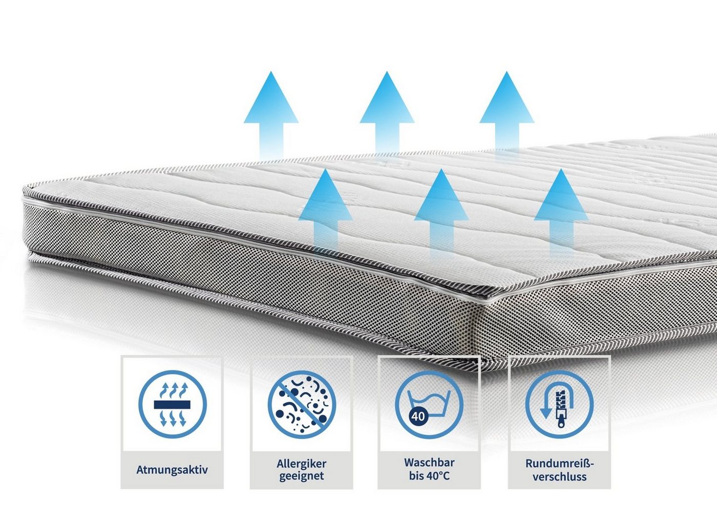 MeineMatratze24, Topper Aquasoft Gelschaum Maxi, 10 cm hoch, Gelschaum, Optimale Druckentlastung und besonders hygienisch – Bild 2 von 3
