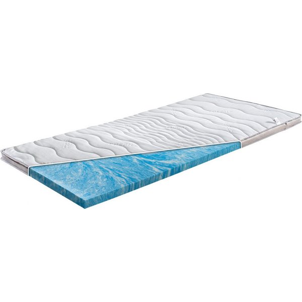 MeineMatratze24, Topper GELAX®, 7 cm hoch, Gelschaum, Optimale Druckentlastung und waschbarer Bezug mit Klimaband