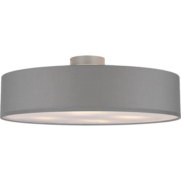 meineWunschleuchte Deckenleuchte mit Stoff Lampenschirm Braun Ø 50cm, ohne Leuchtmittel, große Stoff-Lampe, gemütliche Deckenlampe, E14 Schlafzimmerlampe