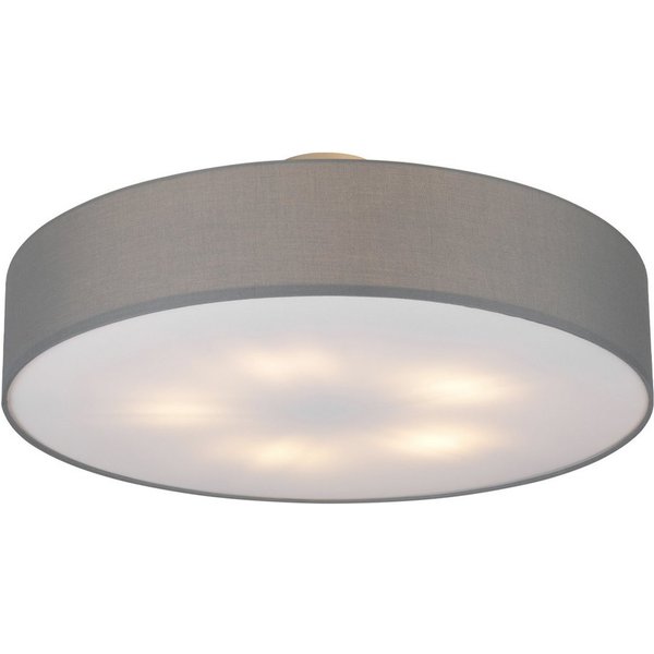 meineWunschleuchte Deckenleuchte mit Stoff Lampenschirm Grau Ø 60cm, ohne Leuchtmittel, große Stoff-Lampe, gemütliche Deckenlampe, E14 Schlafzimmerlampe