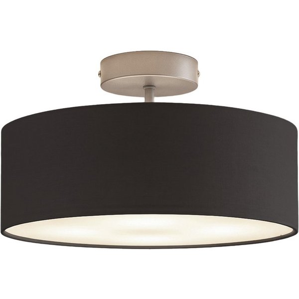 meineWunschleuchte Deckenleuchte mit Stoff Lampenschirm Schwarz Ø 30cm, ohne Leuchtmittel, kleine Stoff-Lampe, gemütliche Deckenlampe, E14 Schlafzimmerlampe
