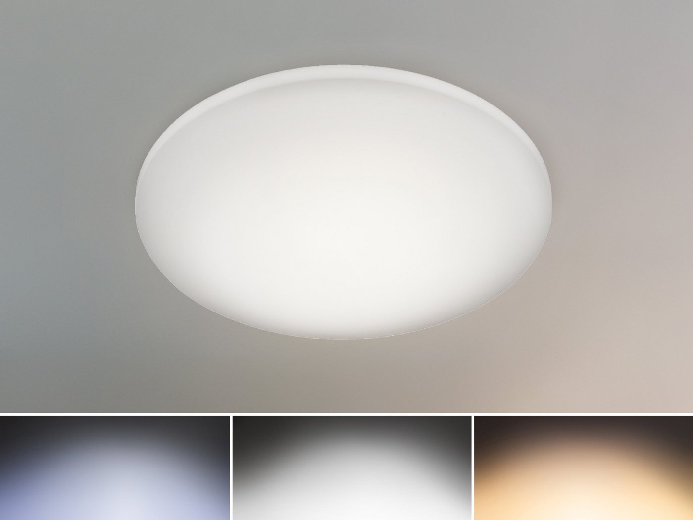 meineWunschleuchte LED Deckenleuchte, Dimmfunktion Nachtlichtfunktion, LED fest integriert, Neutralweiß, Warmweiß, flach mit Fernbedienung, Feuchtraumgeeignet f – Bild 2 von 5