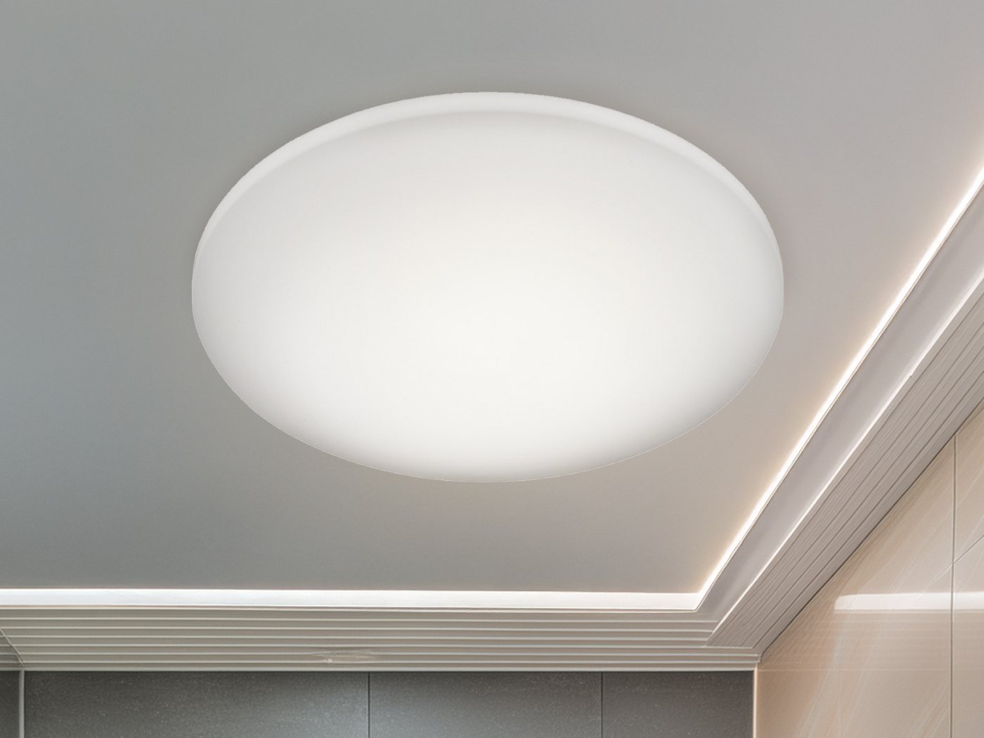 meineWunschleuchte LED Deckenleuchte, Dimmfunktion Nachtlichtfunktion, LED fest integriert, Neutralweiß, Warmweiß, flach mit Fernbedienung, Feuchtraumgeeignet f – Bild 5 von 5