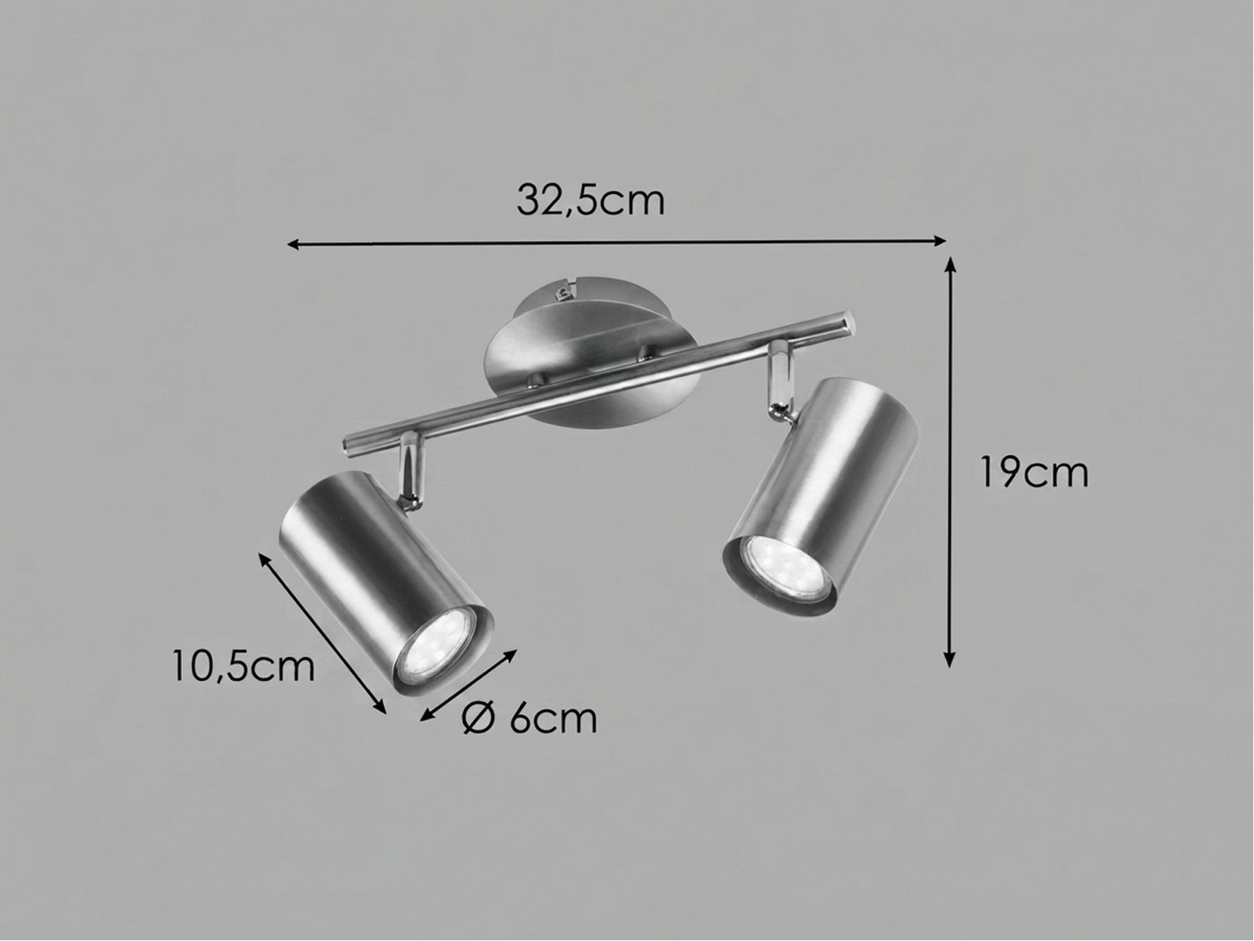 meineWunschleuchte LED Deckenstrahler inkl. GU10 LED, Breite 32,5cm, LED wechselbar, Warmweiß, Innen Strahler 2-flammig, Spots schwenkbar, moderne Deckenleuchte – Bild 3 von 5