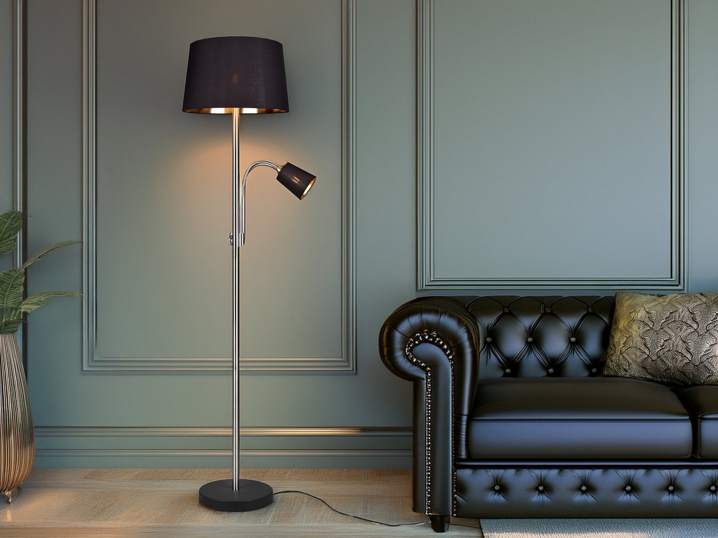 meineWunschleuchte Stehlampe, Lesearm, ohne Leuchtmittel, große Steh-Leuchte mit Leselampe, Leselicht für Lese-Ecke, Höhe: 180cm – Bild 5 von 5
