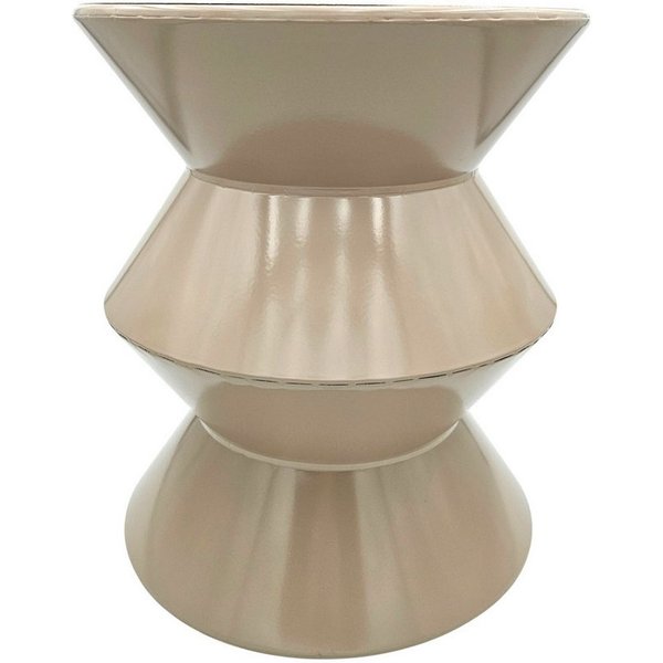 Meinposten Beistelltisch Couchtisch beige 37x30 Retro Metalltisch rund Tisch Pflanztisch (1-St)