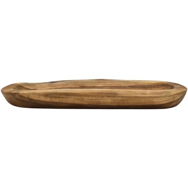 Meinposten Dekoschale Naturschale Teak Holz lang 60 cm Schale braun massiv XL (1 St), Naturprodukt echtes Unikat.