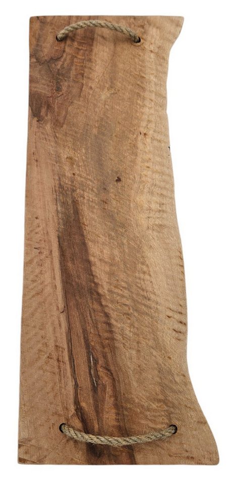 Meinposten Dekotablett Serviertablett Holz Servierbrett Anrichteplatte Platte Tablett braun (1 St), mit Kordel Griffe – Bild 4 von 5
