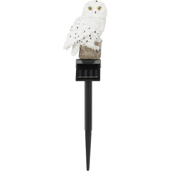 Meinposten Gartenfigur Eule Schneeeule Solarleuchte Figur Beleuchtung Gartenstecker, (1 St)