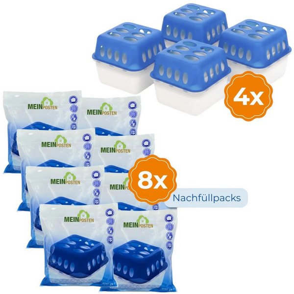 Meinposten Luftentfeuchter Raumentfeuchter 4x + 8x 400g Nachfüllpacks