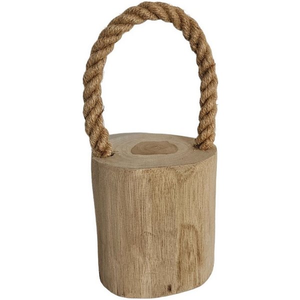Meinposten Türstopper Holz 1,4 kg Maritim Rustikal Holzstamm mit Kordel Teakholz Natur (1 St)