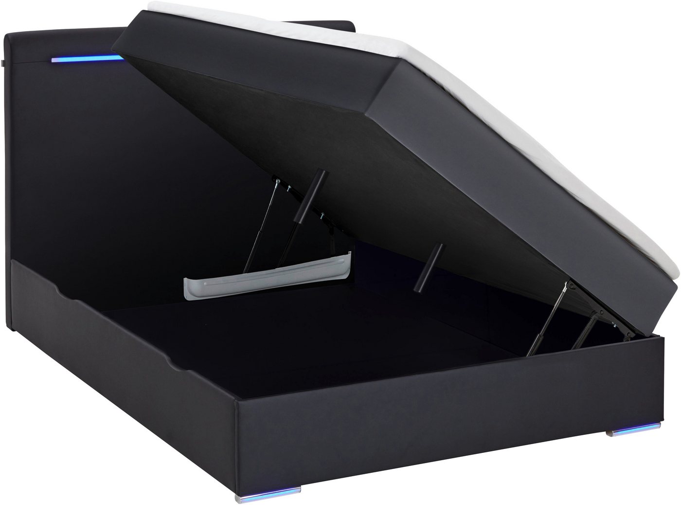 meise.möbel Boxbett CANDELA, Polsterbett mit Bettkasten, inkl. Taschenfederkernmatratze H3, mit Kaltschaum-Topper & LED-Beleuchtung, Liegefläche 140x200 cm – Bild 4 von 5