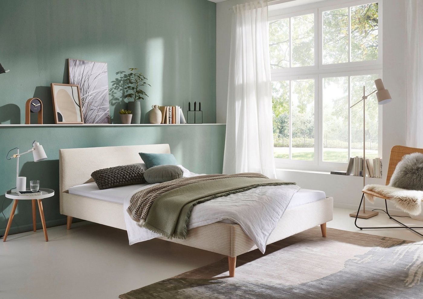 meise.möbel Polsterbett Wicki, 140x200cm, Cordstoff – Bild 2 von 5