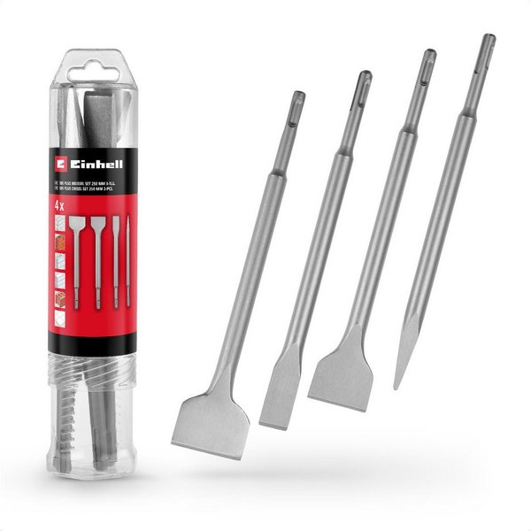 Einhell Meißel-Set Original Einhell 4-tlg. SDS Plus Meißel-Set, 250 mm (mit Spitzmeißel, (4-tlg) Original Einhell 4-tlg. SDS Plus Meißel-Set, 250 mm (mit Spitzm