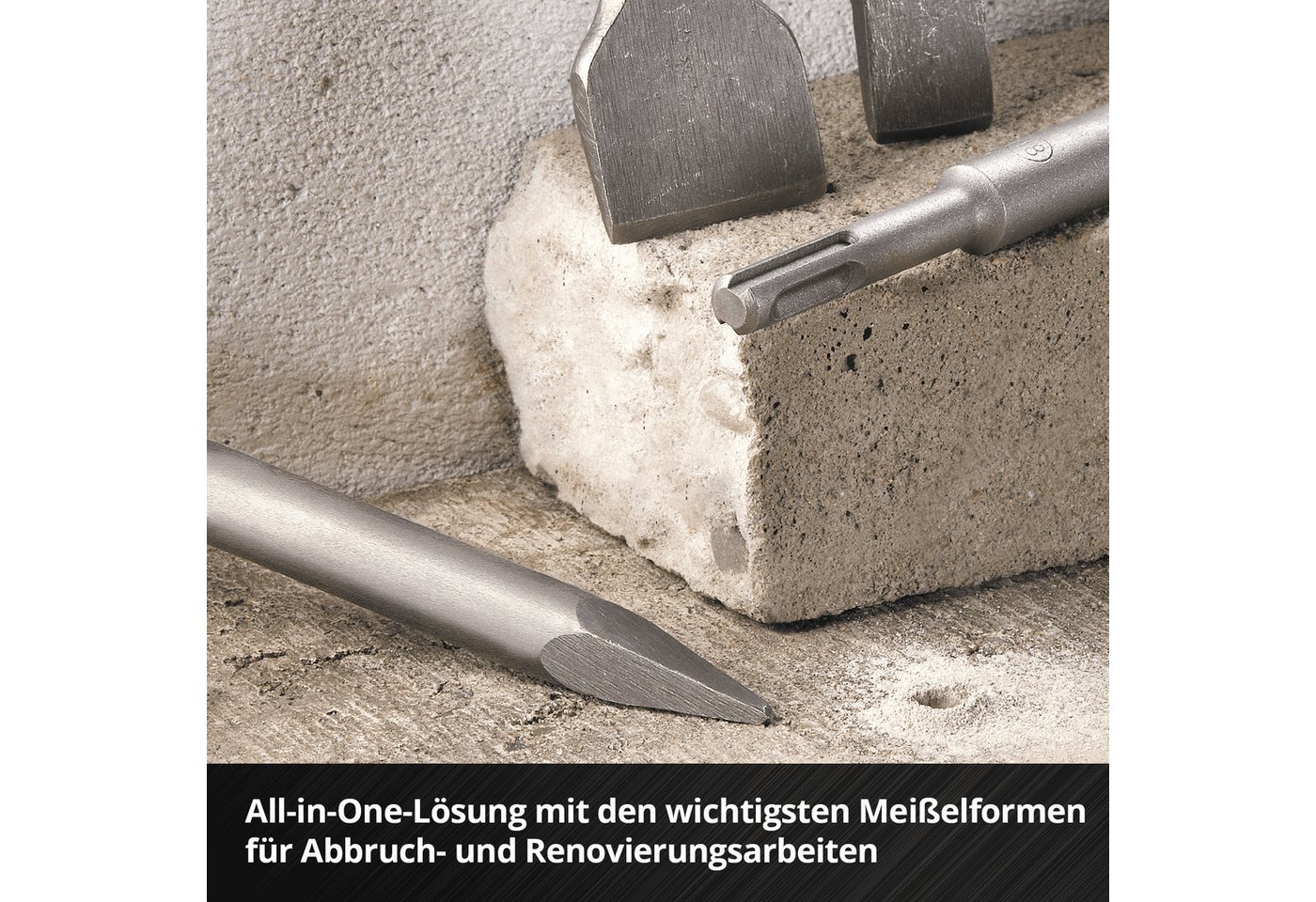 Einhell Meißel-Set Original Einhell 4-tlg. SDS Plus Meißel-Set, 250 mm (mit Spitzmeißel, (4-tlg) Original Einhell 4-tlg. SDS Plus Meißel-Set, 250 mm (mit Spitzm – Bild 4 von 5