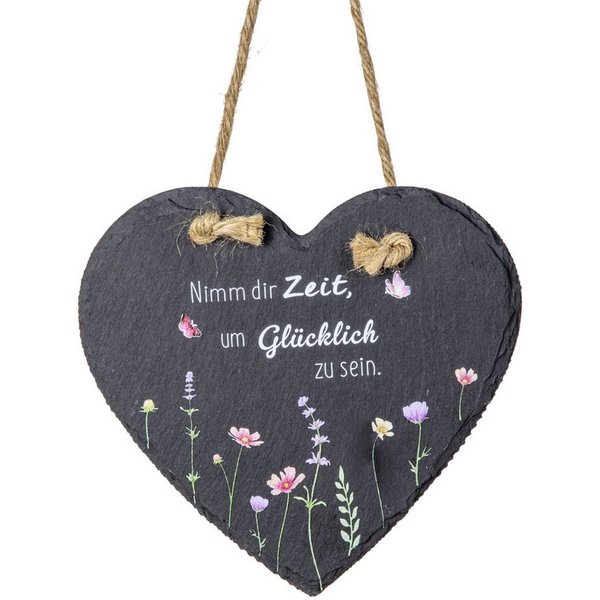 Mel-O-Design Dekohänger Schiefer Herz mit liebevollem Spruch zum Aufhängen (Dekoration Schieferoptik, Schieferherzplatte), Kleines Geschenk Muttertag, Geburtsta
