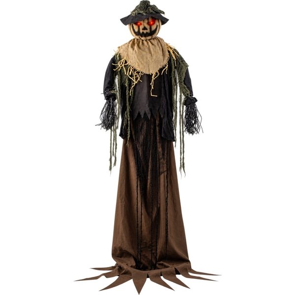 Mel-O-Design LED-Dekofigur Vogelscheuche Creepmire Sound LED Höhenbewegung 180–220cm Halloween (1 St)