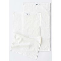 MELA 2er-Pack Bio-Gästehandtuch 'TANVI' 30x50 cm, aus Frottee, naturweiß