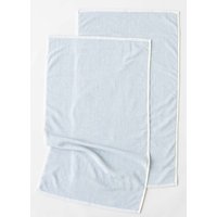 MELA 2er-Pack Bio-Gästehandtuch 'TANVI Stripes' 30x50 cm, aus Frottee, cloudy blue