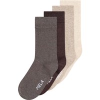 MELA 4er-Pack Bio-Socken 'Ripped', mix earthy tones, Gr. 35/38