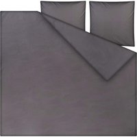 MELA Bio-Bettwäsche "MAJULI" aus Perkal, 3-tlg., 240 x 220/80 x 80 cm, basalt grau