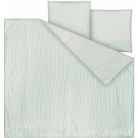 MELA Bio-Bettwäsche "MAJULI STRIPES" aus Perkal, 3-tlg., 240x220/80x80 cm, thymian/natur