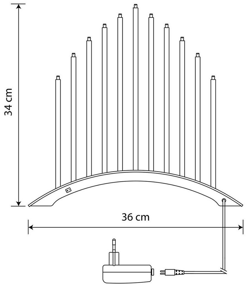 MeLiTec Fensterleuchter SL20-1, warmweiß, LED, Lichterbogen, Schwibbogen, Advent, Weihnachtsleuchter, Stimmungsleuchte, Brücke, Weiß, XMAS – Bild 3 von 3