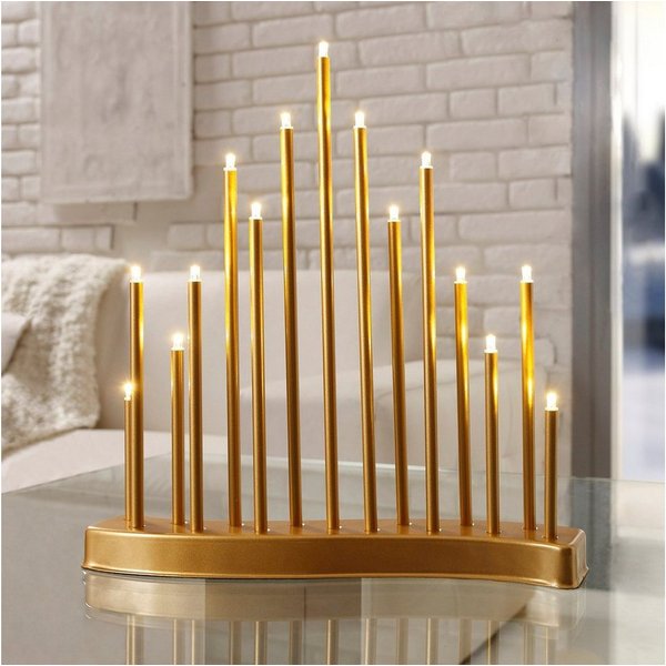 MeLiTec Fensterleuchter SL22-1, warmweiß, LED, Lichterbogen, Schwibbogen, Advent, Weihnachtsleuchter, Stimmungsleuchte, S-Bogen, Gold, Stecker, XMAS, Weihnachte