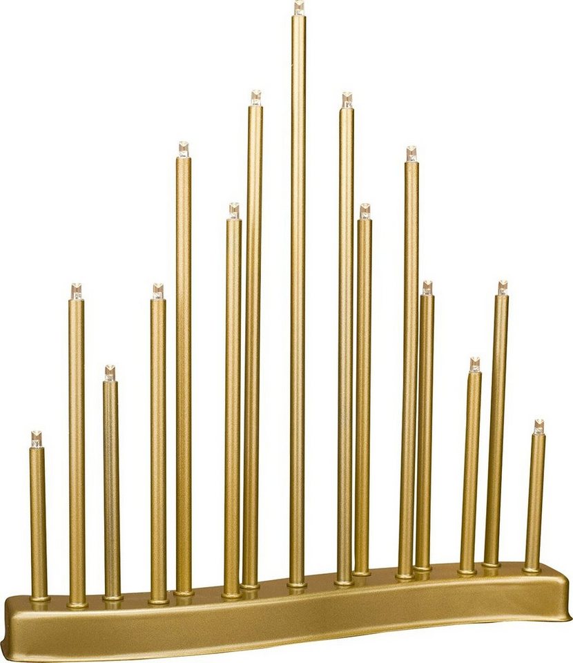 MeLiTec Fensterleuchter SL22-1, warmweiß, LED, Lichterbogen, Schwibbogen, Advent, Weihnachtsleuchter, Stimmungsleuchte, S-Bogen, Gold, Stecker, XMAS, Weihnachte – Bild 2 von 3