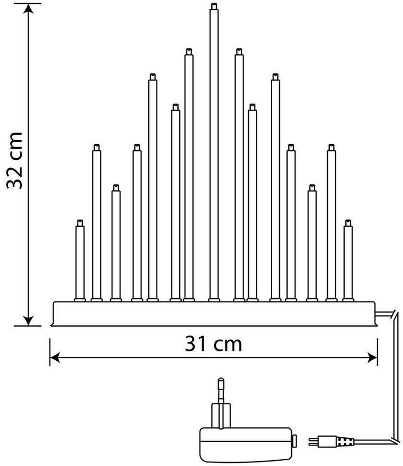 MeLiTec Fensterleuchter SL22-1, warmweiß, LED, Lichterbogen, Schwibbogen, Advent, Weihnachtsleuchter, Stimmungsleuchte, S-Bogen, Gold, Stecker, XMAS, Weihnachte – Bild 3 von 3