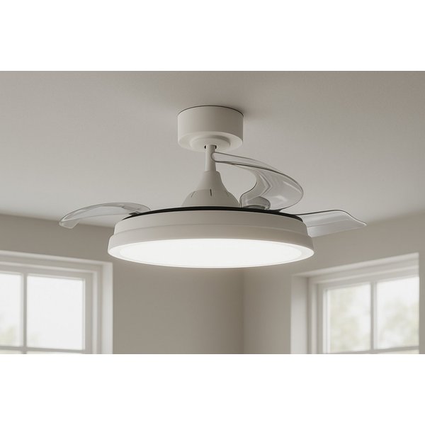 MeLiTec LED Deckenleuchte Deckenleuchte mit Ventilator, RGB Laufband, DV07, weiß, LED wechselbar, stufenlos einstellbar, Deckenventilator mit Beleuchtung, RGB, 