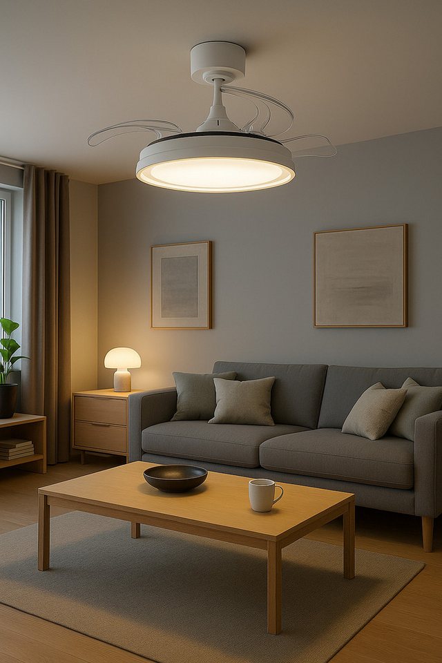 MeLiTec LED Deckenleuchte Deckenleuchte mit Ventilator, RGB Laufband, DV07, weiß, LED wechselbar, stufenlos einstellbar, Deckenventilator mit Beleuchtung, RGB,  – Bild 2 von 5