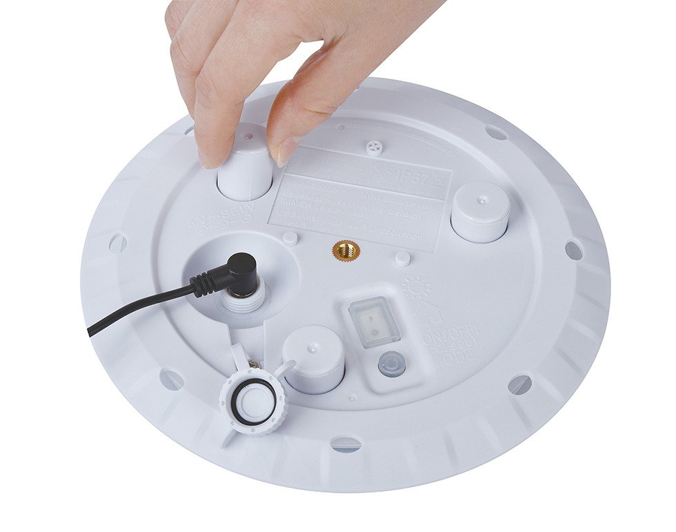 MeLiTec LED Solarleuchte Gartenleuchte Leuchtkörper, LED wechselbar, mit USB - für Innenräume geeignet, Farbwechselfunktion, aus Kunststoff – Bild 3 von 5