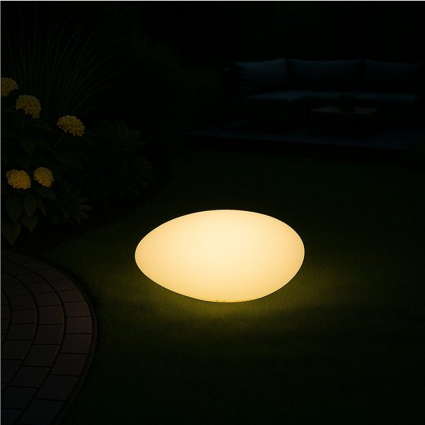 MeLiTec LED Solarleuchte Solar-Gartenleuchte LK03-6 Modell Stein, LED-Solarlampe Outdoor, für Garten Balkon Terrasse, Farbwechsel
