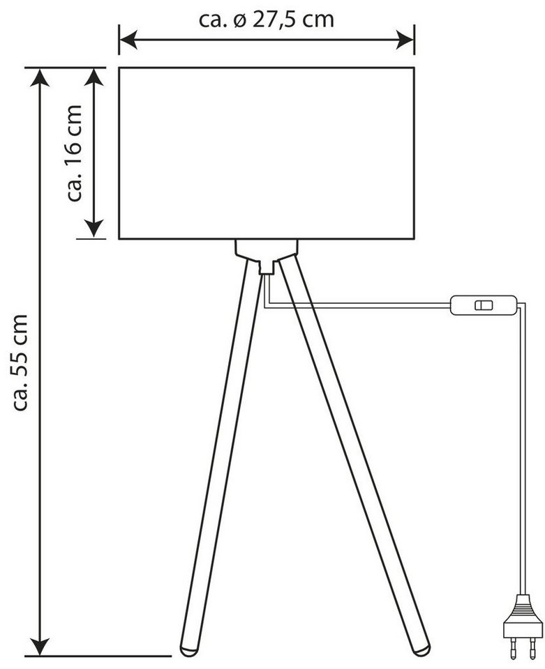 MeLiTec Tischleuchte T109, LED wechselbar – Bild 3 von 3