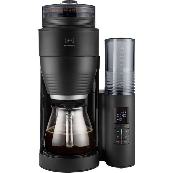 Melitta Kaffeemaschine mit Mahlwerk 1030-06, 1,25l Kaffeekanne, Papierfilter 1x4, 11 Mahlgradeinstellungen,Kaffeebohnen/-pulver, Timer,Warmhalteplatte