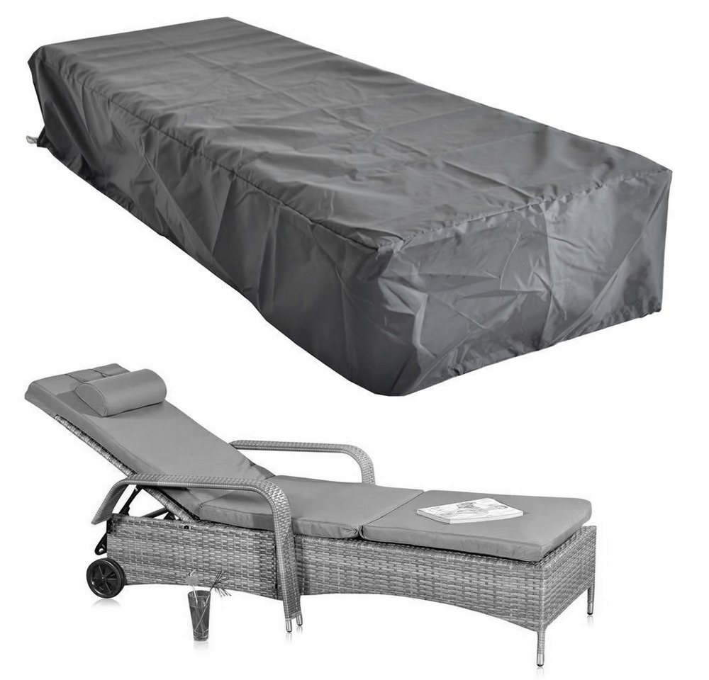 Melko Gartenmöbel-Schutzhülle Gartenmöbel Abdeckplane Schutzhülle 220x78x60 CM Schwarz Plane (Stück, 1-St., Plane), Witterungsbeständig – Bild 5 von 5