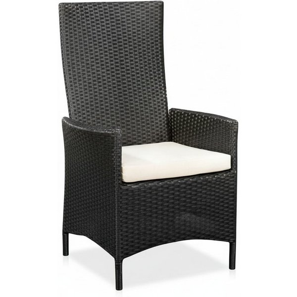 Melko Gartenstuhl Hochlehner Polyrattan mit Kissen Rattansessel Relaxstuhl (1 St), Hohe Rückenlehne mit Armlehnen, BezUG mit Reißverschluss zur Reinigung