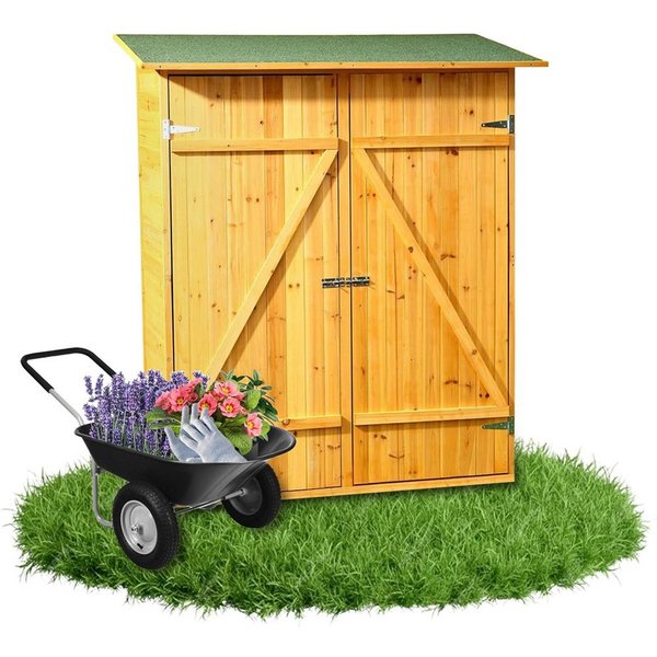 Melko Gerätehaus Gartenhaus Gartenschrank Geräteschuppen Holz 162x140x75CM, BxT: 140x75 cm, (Stück), Witterungsbeständig
