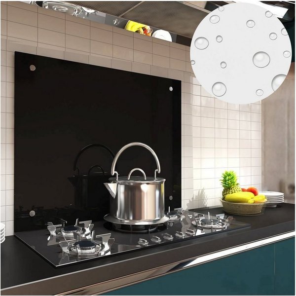 Melko Küchenrückwand Herd- Spritzschutz Küchenrückwand ESG Sicherheitsglas Schwarz, (Stück, Küchenrückwand), ESG Sicherheitsglas