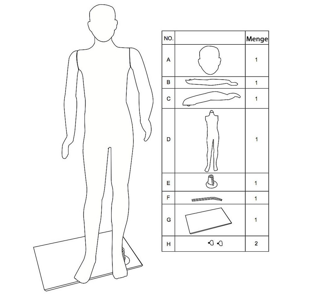 Melko Schneiderpuppe Schaufensterpuppe Schneiderpuppe Beweglich Mannequin Torso Manichino, Beweglich – Bild 5 von 5