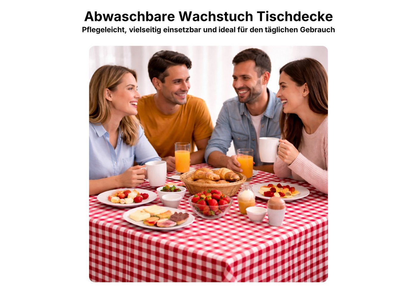 Melody Gartentischdecke Tischdecke Wachstuch Gartentischdecke karo rot abwaschbar eckig rund, fleckenabweisend – Bild 2 von 5