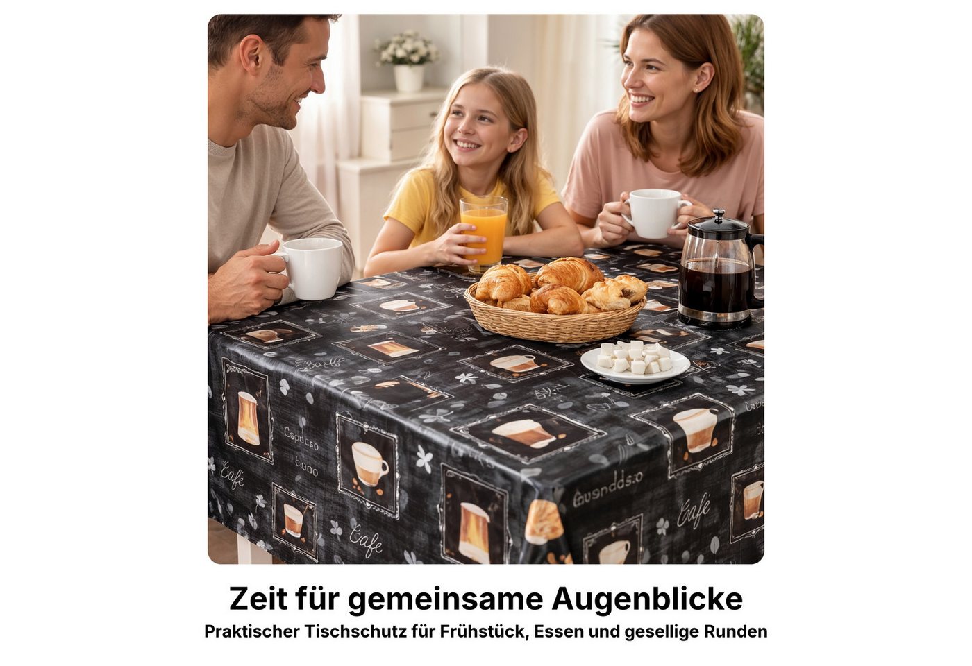 Melody Gartentischdecke Wachstuchtischdecke Tischdecke Gartentischdecke Kaffee Kuchen schwarz, fleckenabweisend, abwischbar, wasserfest, fleckschutz – Bild 3 von 5