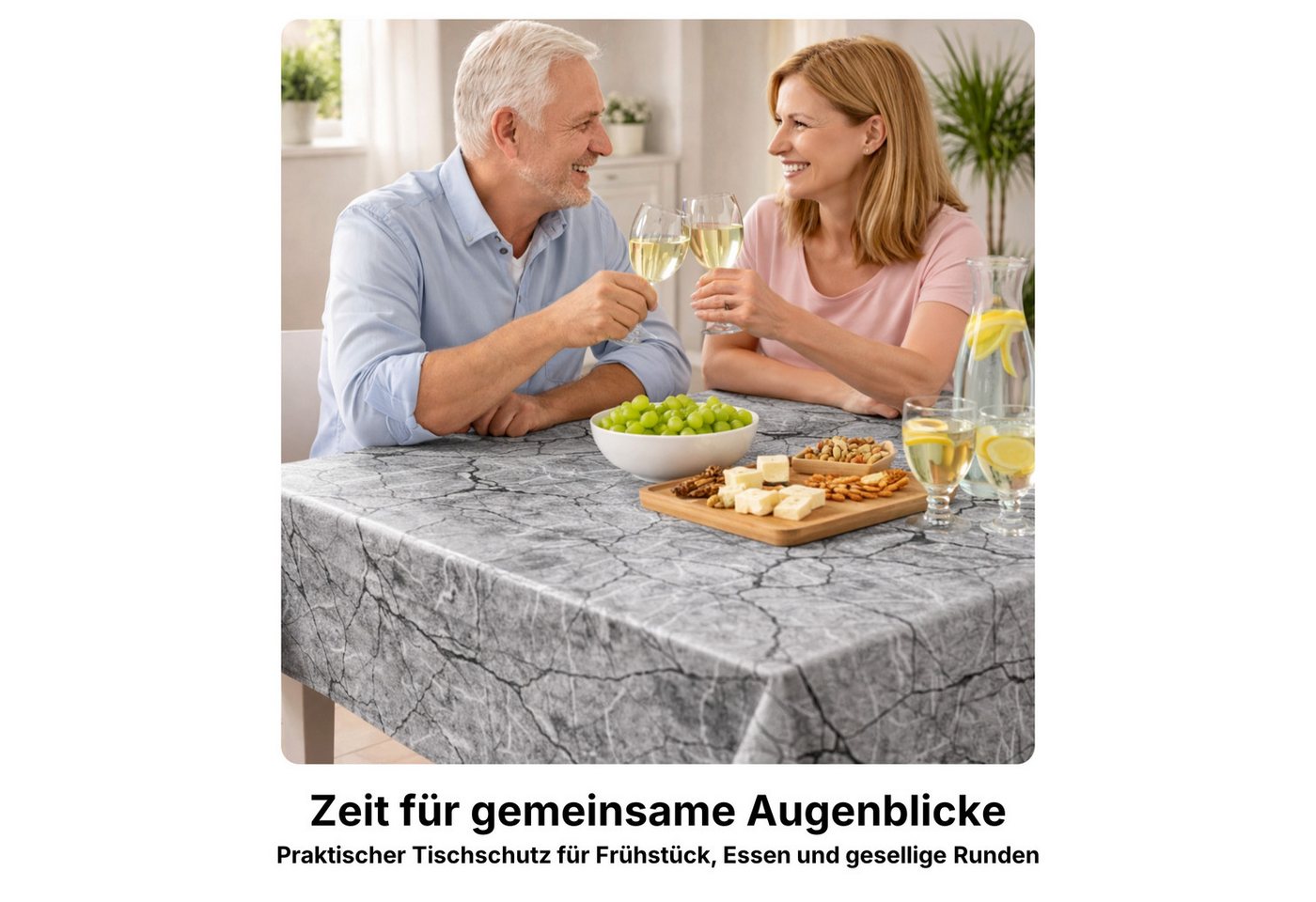 Melody Gartentischdecke Wachstuchtischdecke Wachstuch Tischdecke marmor grau abwischbar, fleckenabweisend, wasserabweisend, Glattes Gewebe – Bild 3 von 5