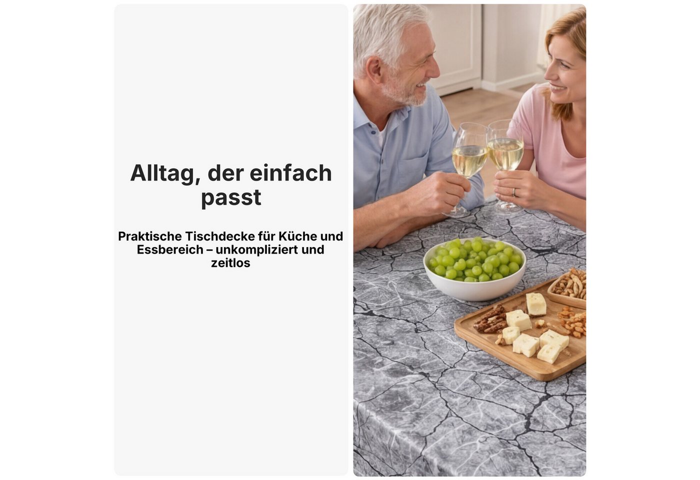 Melody Gartentischdecke Wachstuchtischdecke Wachstuch Tischdecke marmor grau abwischbar, fleckenabweisend, wasserabweisend, Glattes Gewebe – Bild 4 von 5