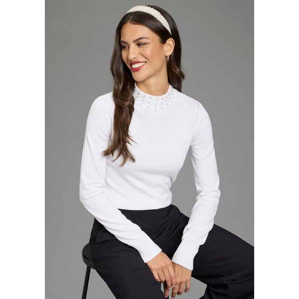 Melrose Rollkragenpullover mit eleganten Perlen am Kragen