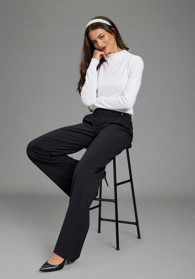 Melrose Rollkragenpullover mit eleganten Perlen am Kragen – Bild 5 von 5