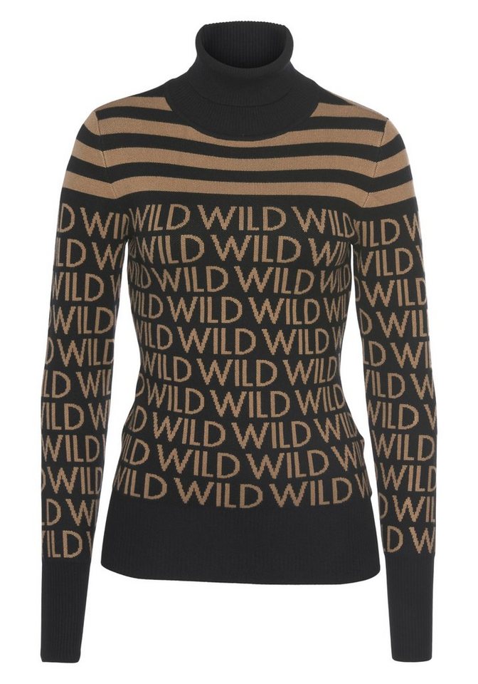 Melrose Rollkragenpullover mit Streifen und Wording – Bild 5 von 5