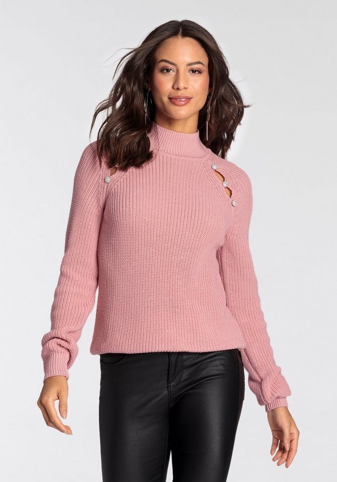 Melrose Stehkragenpullover mit Cut-Outs und Knopfdetails – Bild 3 von 5