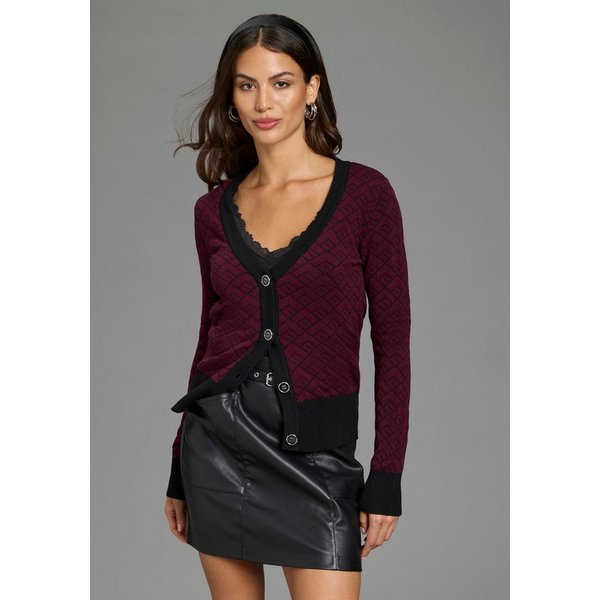 Melrose Strickjacke in trendy Jacquardmuster mit Knopfleiste
